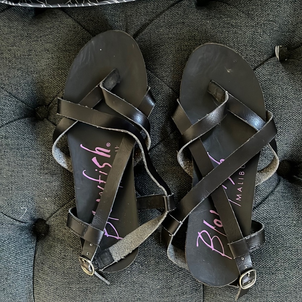 Blowfish black Crisscross sandals